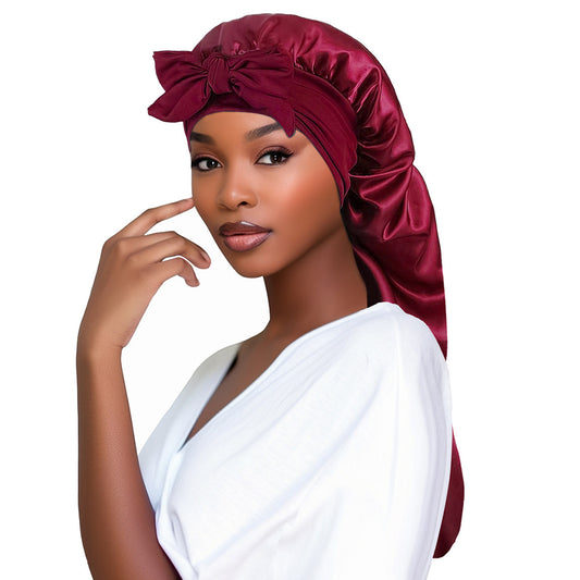 Satin Shower Cap with Long Ribbons