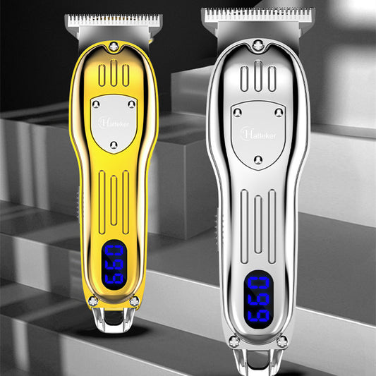 Retro LCD Digital Display Hair Clipper and Trimmer for Men - Engraving Electric