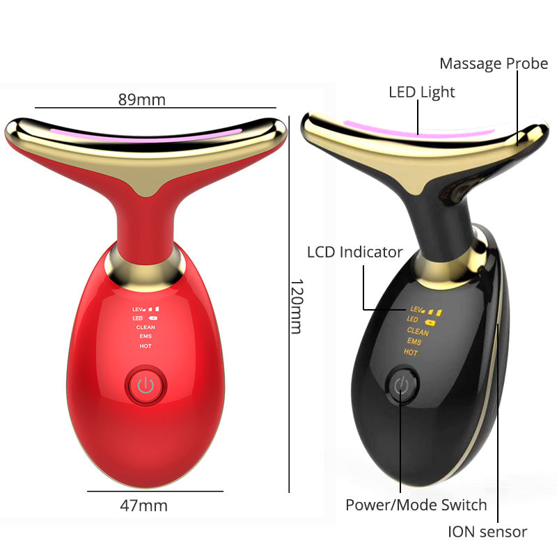 EMS Termisk Nacklyft- och Stramningsmassager med LED-teknik