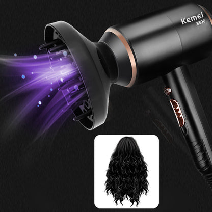 Powerful hair dryer. Set with wind nozzle + diffuse wind nozzle.