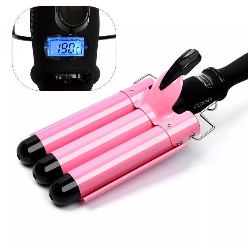 Electric Triple Tube Curling Iron for Versatile Styling