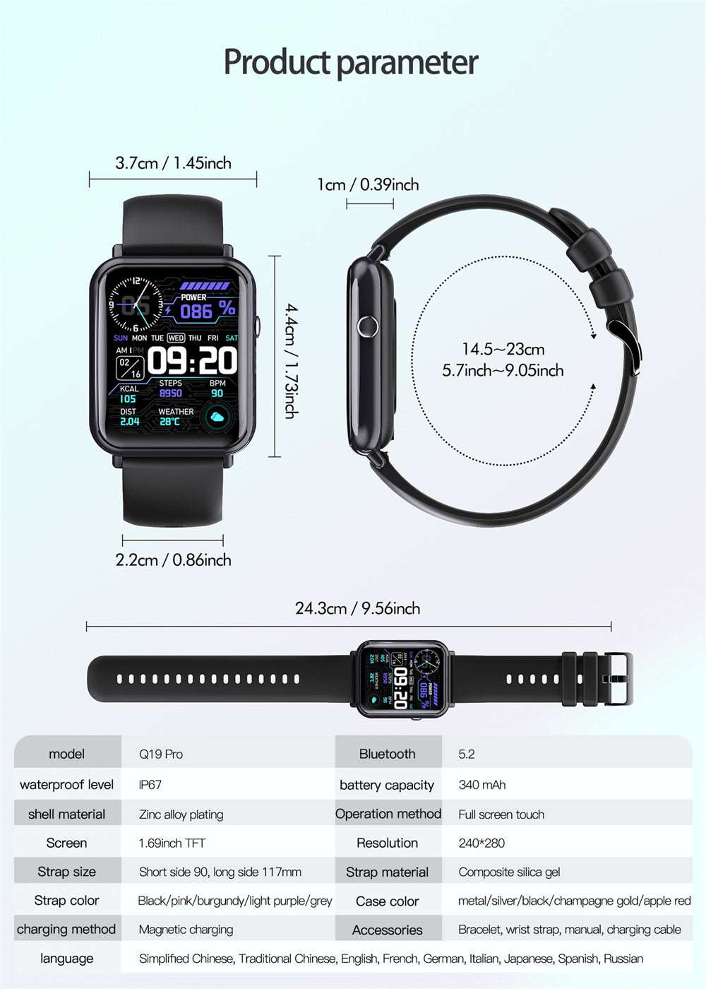 Smart Vattentät Klocka – Bluetooth, IP67