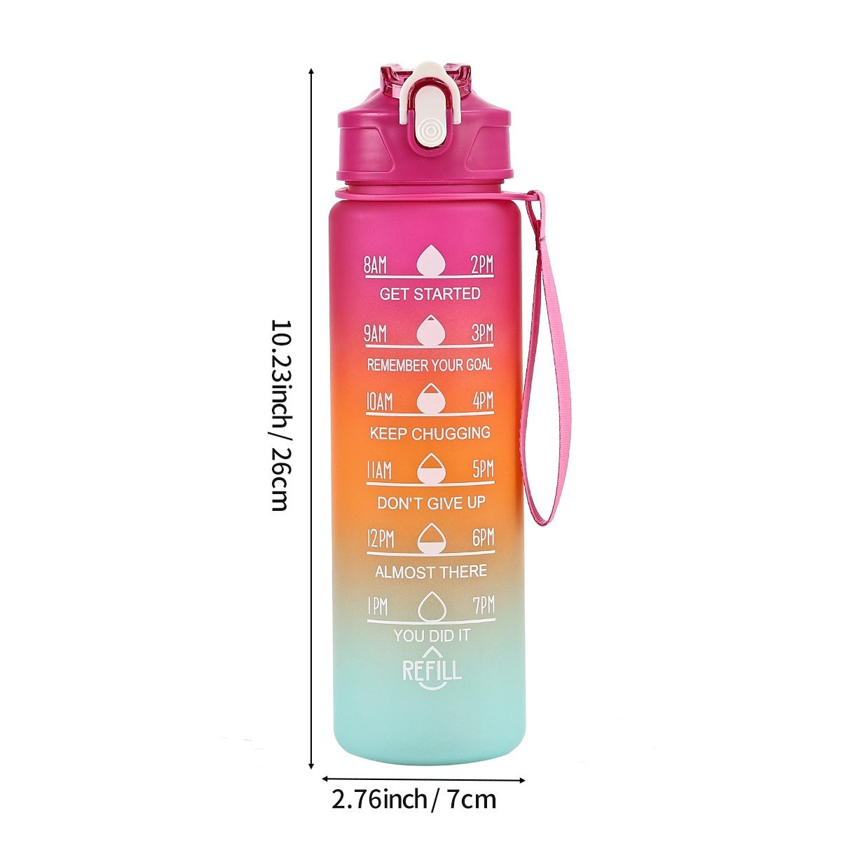 Colorful and frosted water bottle