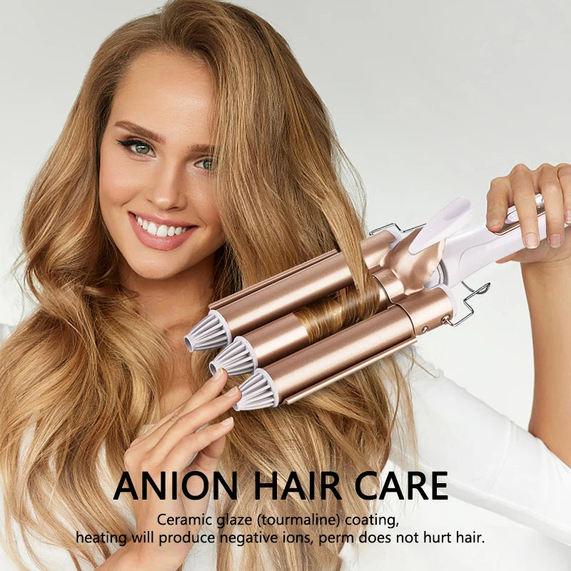 Triple bar curling iron for fantastic hairstyles