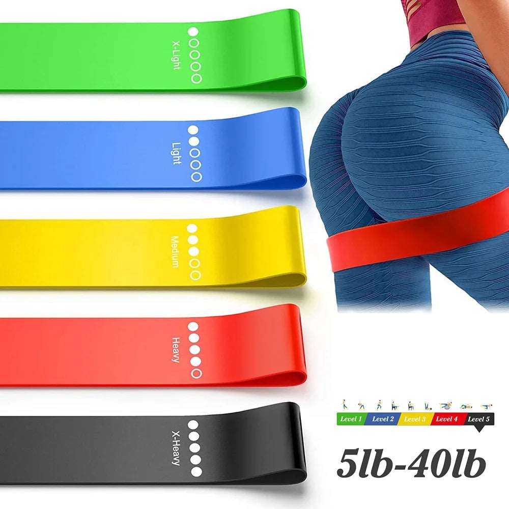 FlexFit Yoga Elastiska Motståndsband Styrketräning - 5-pack Set