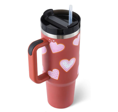 Insulated Thermos Mug with Handle and Straw