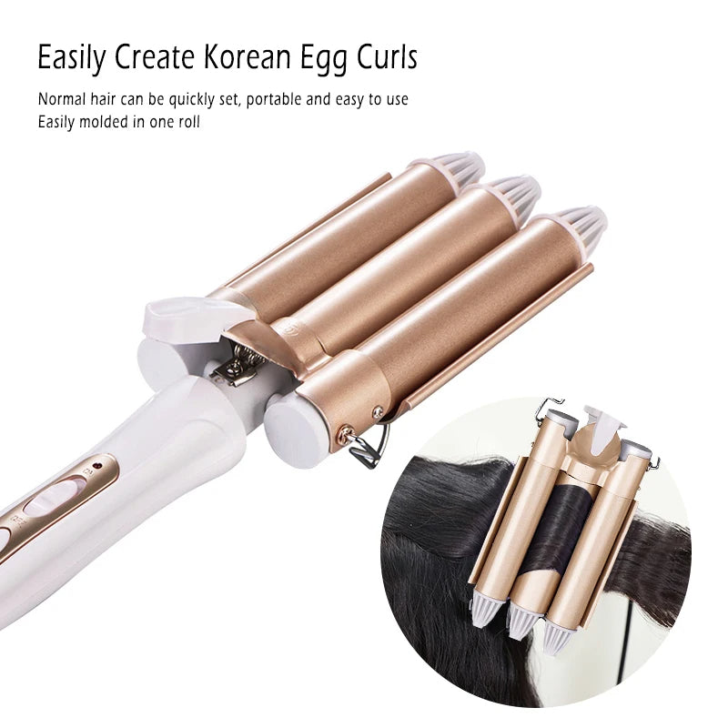 Triple bar curling iron for fantastic hairstyles