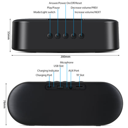 Trådlös Bluetooth Högtalare - Kraftfullt Ljud, Bärbar Design