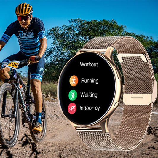 Round Smart Watch - Bluetooth Call Fitness Bracelet