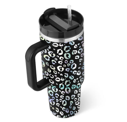 Insulated Thermos Mug with Handle and Straw